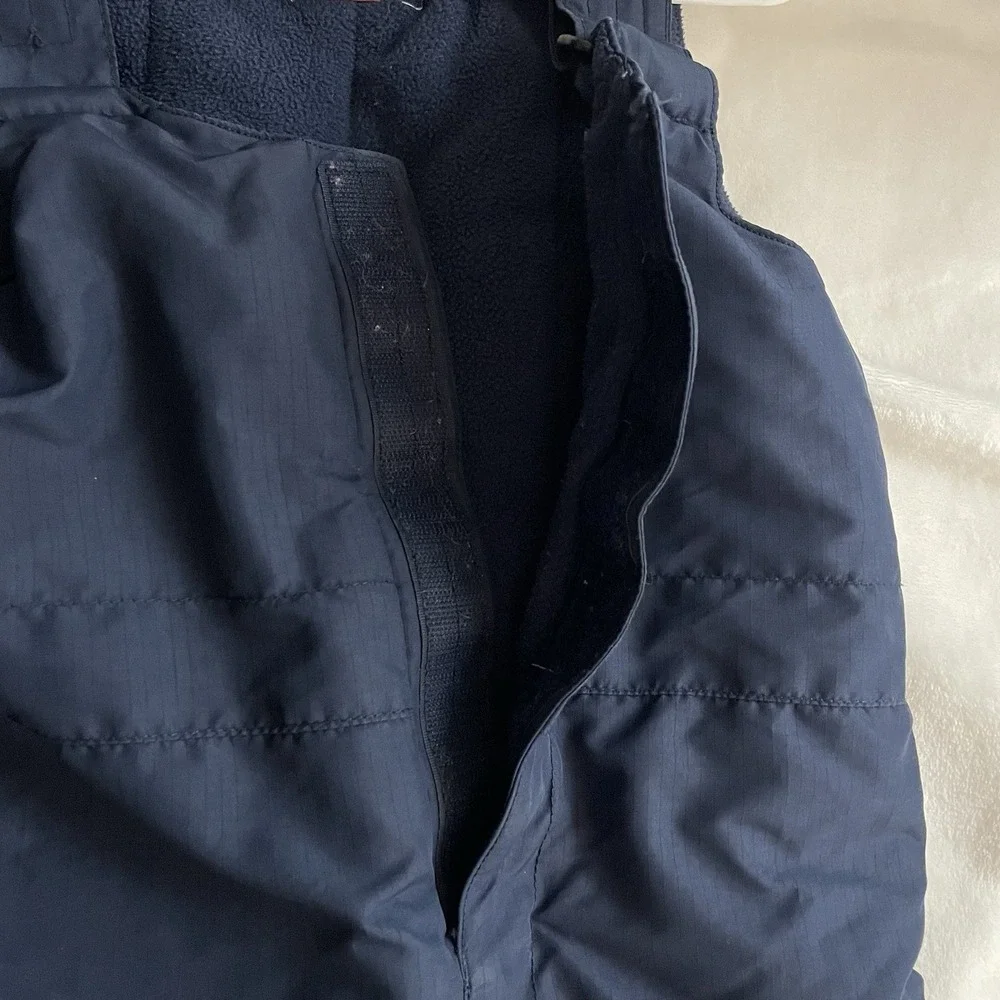 The Childrens Place Kids Navy Blue Fleece Snow Bib Overalls Ski Trip Mountain 4T